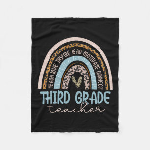 Cobertor De Velo Professor Leopard Boho Arco-Íris De Volta À Escola