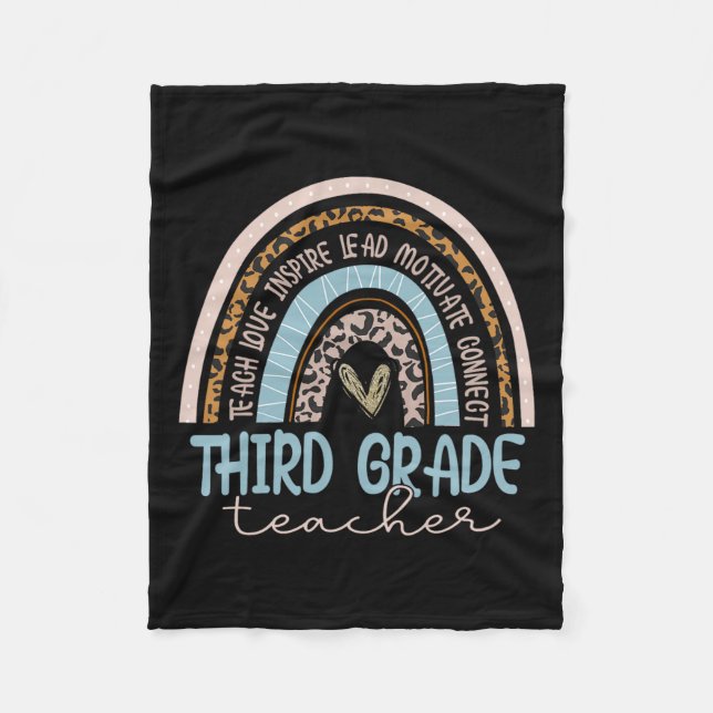 Cobertor De Velo Professor Leopard Boho Arco-Íris De Volta À Escola (Frente)