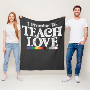 Cobertor De Velo Professor Orgulho LGBT Eu Prometo Ensinar Amor Gay