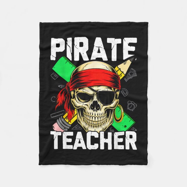 Cobertor De Velo Professor pirata caveira engraçada  (Frente)