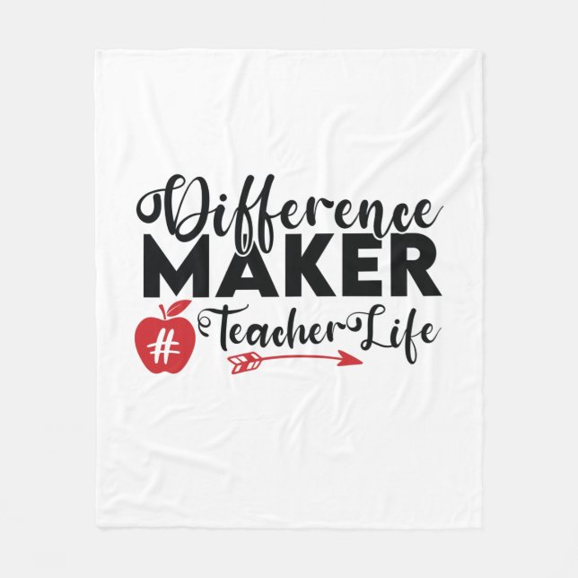 Cobertor De Velo Professora Diferença de Arte Geradora Vida de Prof (Frente)