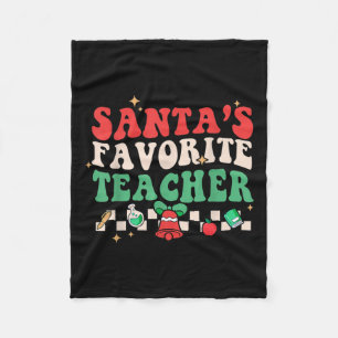 Cobertor De Velo Professora Favorita Santas Retro Groovy Natal Xma