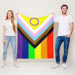 Cobertor De Velo Progresso LGBTQIA+ Gifeta de Orgulho LGBTQIA+ Blan