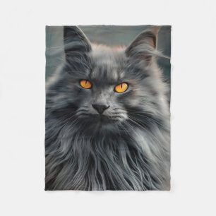Cobertor De Velo Projeto de Retrato de Majestoso Gato de Cabelo Lon