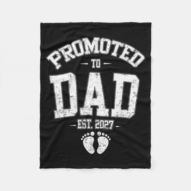 Cobertor De Velo Promoted To Dad Est 2027 New Mom Daddy Fathers Day (Frente)