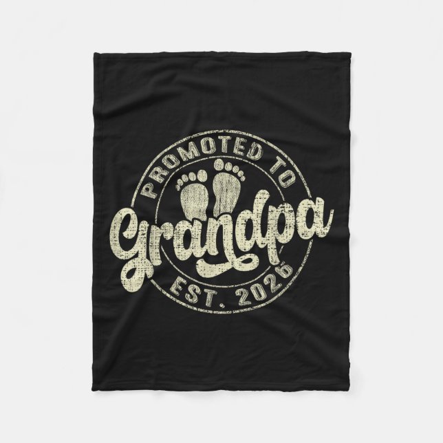 Cobertor De Velo Promovido Ao Avô 2026 Esperando Que Bebê Em Breve (Frente)