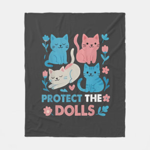 Cobertor De Velo Proteja os gatos LGBT Trans Igualdade entre Dolls