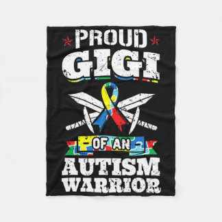 Cobertor De Velo Proud Gigi Of An Autism Warrior Awareness Ribbon G
