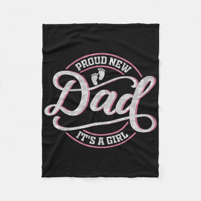 Cobertor De Velo Proud New Dad It's A Girl Funny First Time Dad  (Frente)