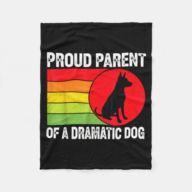 Cobertor De Velo Proud Parent Of A Dramatic Dog Silhouette Retro De (Frente)