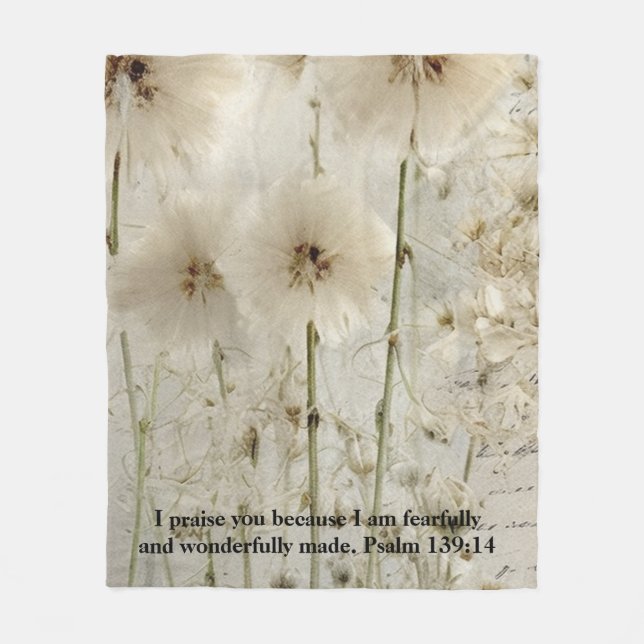 Cobertor De Velo Psalm 139: 14 Fleece Blanket (Frente)