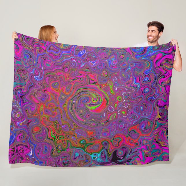 Cobertor De Velo Psicodélico Groovy Magenta Retro Líquido (In Situ)