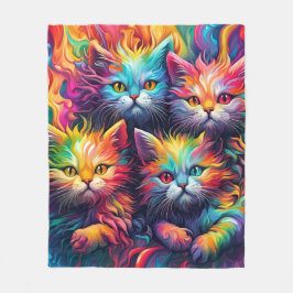 Cobertor De Velo Psychedelic Sassy Kitten