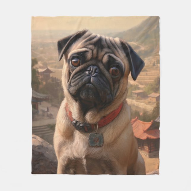 Cobertor De Velo Pug (Frente)