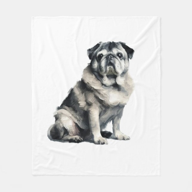 Cobertor De Velo Pug Antigo (Frente)