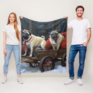 Cobertor De Velo Pug Christmas Fesason Season