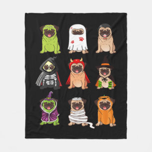 Cobertor De Velo Pug Collection Happy Pugoentre Halloween Spooky Co