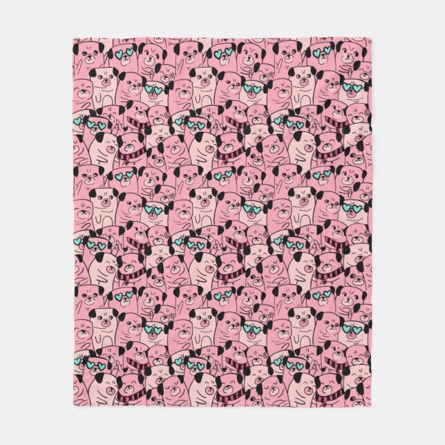 Cobertor De Velo Pug Fleece Blanket (Frente)