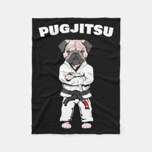 Cobertor De Velo Pug Fofo de Jiu Jitsu Faixa Preta Bjj Jiujitsu