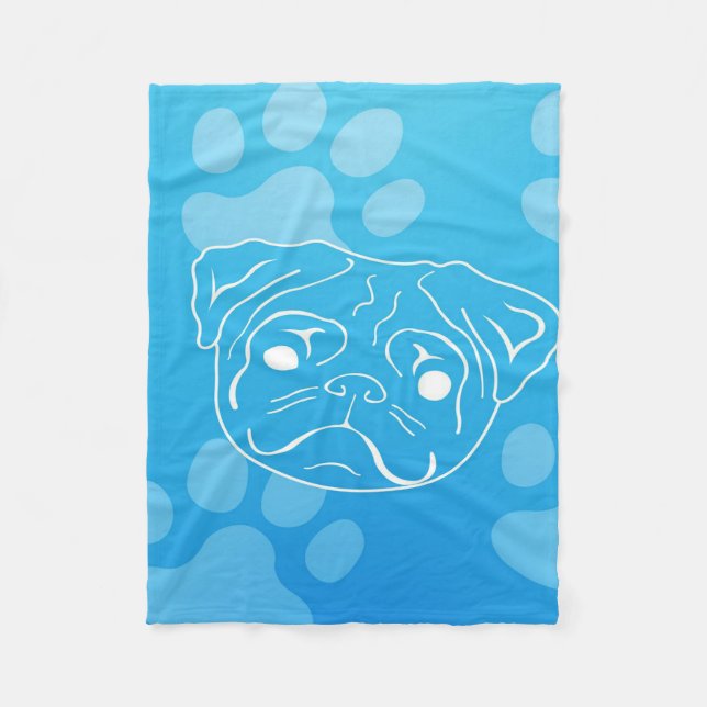 Cobertor De Velo Pug Illustration Blanket (Frente)