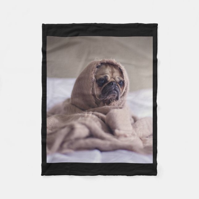 Cobertor De Velo Pug In Blanket Cute Pug Dover Gift (Frente)