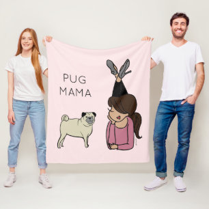 Cobertor De Velo Pug Mama Fleece Blanket Personalizado