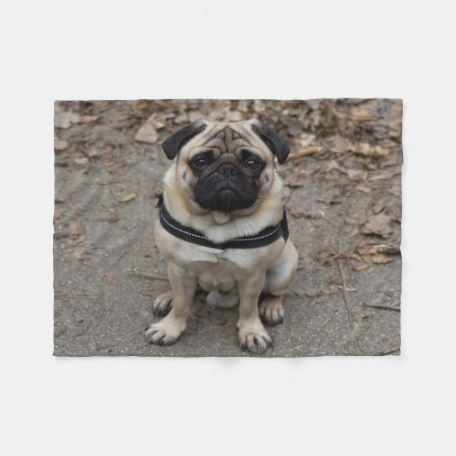 Cobertor De Velo Pug Muito Grave (Frente (Horizontal))