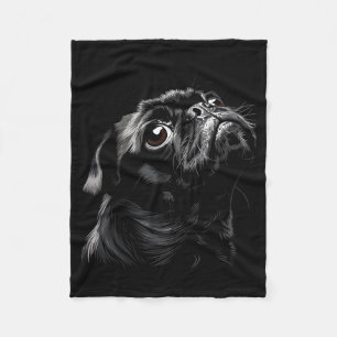 Cobertor De Velo Pug Para Mãe Pai de Cachorro Engraçado Pug Preto F