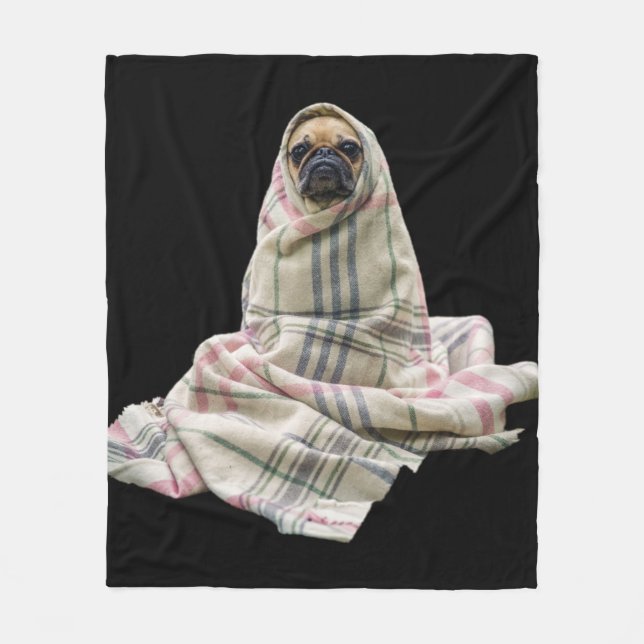 Cobertor De Velo Pug peluches em uma cobertura (Frente)