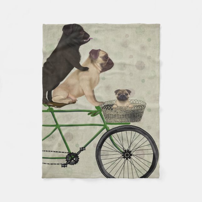 Cobertor De Velo Pugs na Bicicleta (Frente)