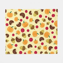 Cobertor De Velo Pumpkin Berries Chestnut Fall Beige