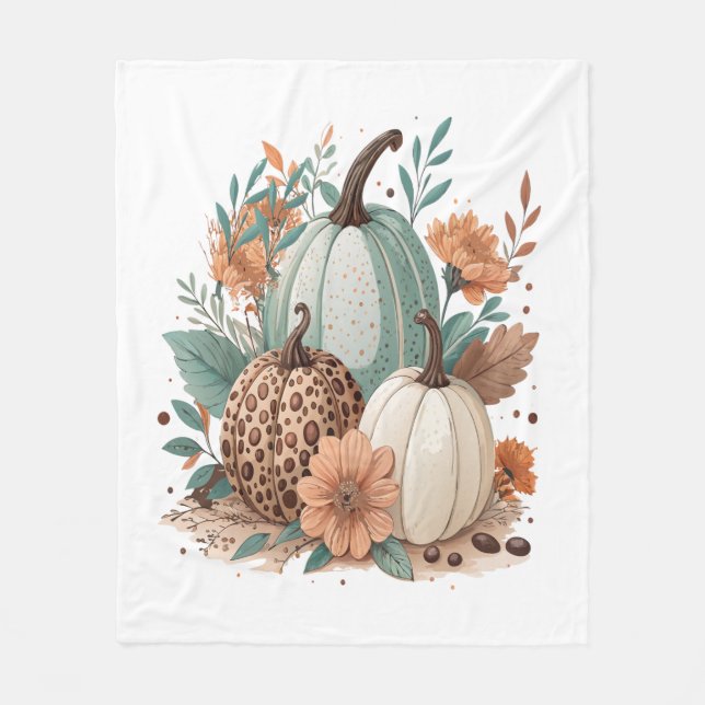 Cobertor De Velo Pumpkin Boho Floral (Frente)