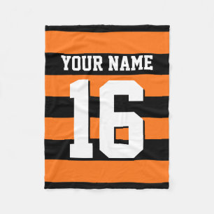 Cobertor De Velo Pumpkin Orange Black Team Jersey Preppy Stripe