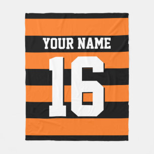 Cobertor De Velo Pumpkin Orange Black Team Jersey Preppy Stripe