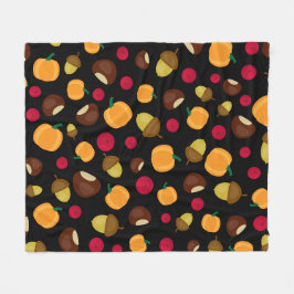 Cobertor De Velo Pumpkin Preto Berries Chestnut Patterno