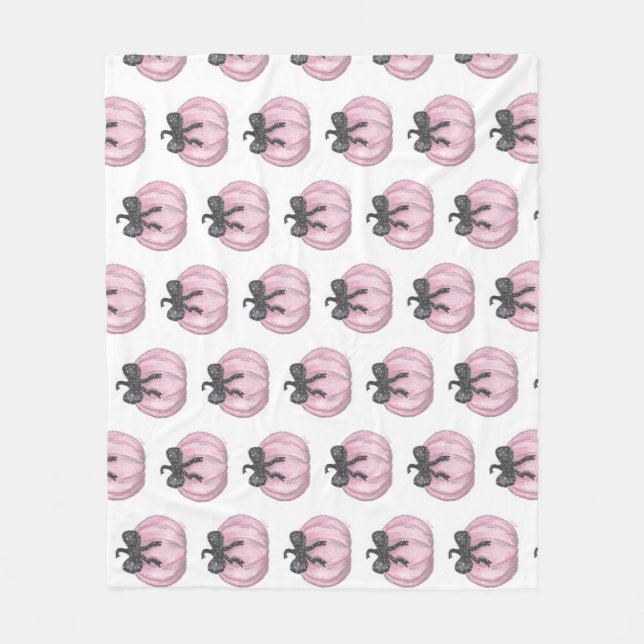 Cobertor De Velo Pumpkin rosa com arco preto (Frente)