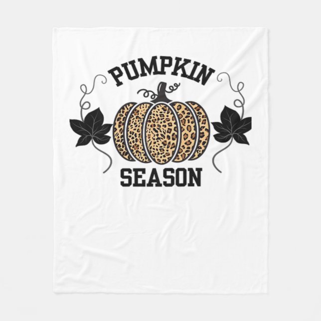 Cobertor De Velo Pumpkin Season Cheetah Impressão Pumpkin Fall Desi (Frente)