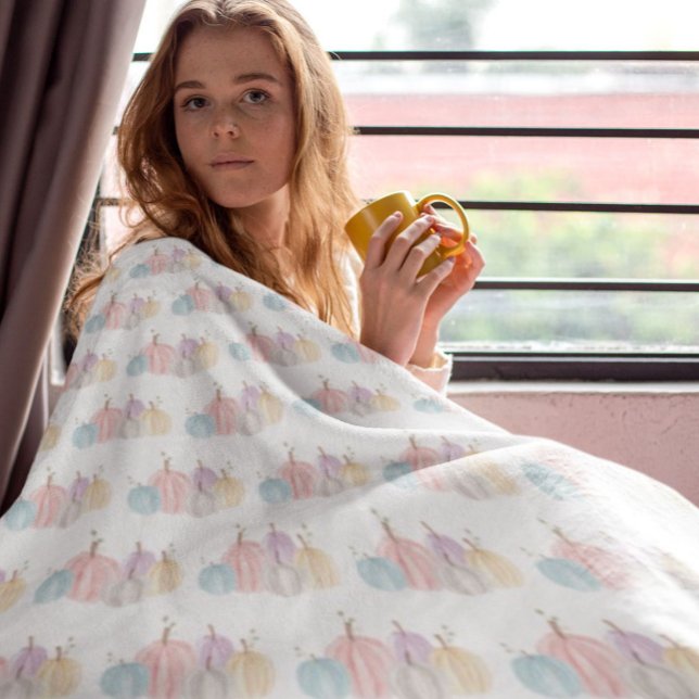 Cobertor De Velo Pumpkins de Pastel de Aquarelas Cachorros (Criador carregado)