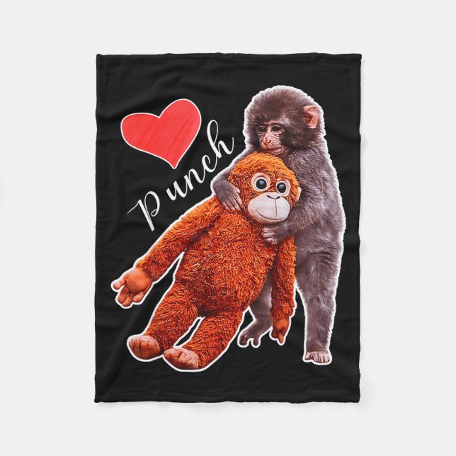 Cobertor De Velo Punch baby monkey meme  (Frente)