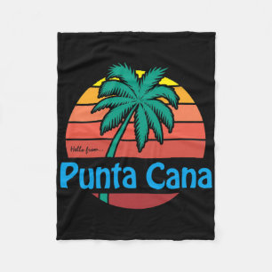 Cobertor De Velo Punta Cana Retro Verão Palmeira Praia Presente Hom