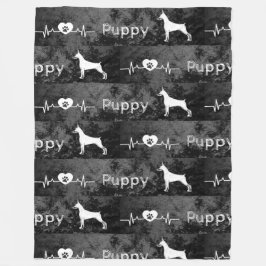 Cobertor De Velo Puppy Dobbie Dog Heart Beat Pattern