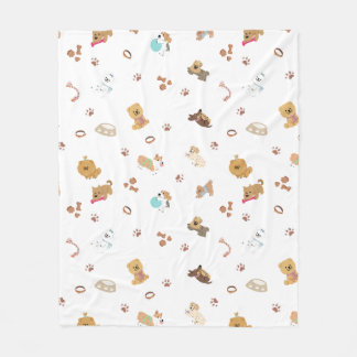 Cobertor De Velo Puppy Love Seamless Pattern | Playful Dogs, Paw Pr