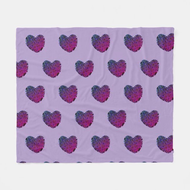 Cobertor De Velo Purple Heart Fleece Blanket (Frente (Horizontal))
