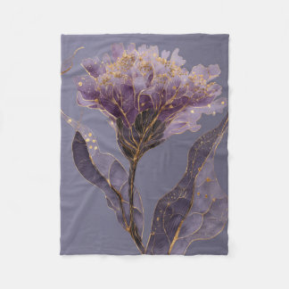 Cobertor De Velo Purple Peony Inspired Floral Gold Accents