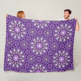 Cobertor De Velo Púrpura Azul Caleidoscópio PinWheel Mandala Padrão