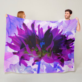 Cobertor De Velo Púrpura e preto Cactus Dahlia