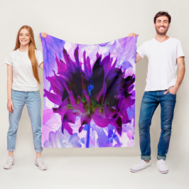 Cobertor De Velo Púrpura e preto Cactus Dahlia