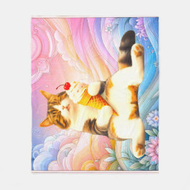 Cobertor De Velo Purrfectly Asleep – Cat Holding Ice Cream Cone
