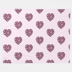 Cobertor De Velo Quadrado Rosa Cherry e coração de Diamond