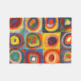 Cobertor De Velo Quadrados com Círculos Concentrados por Kandinsky